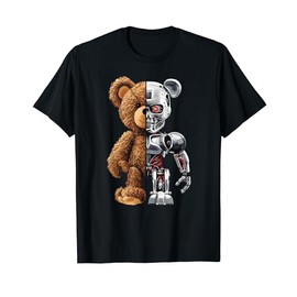 Funny Robotics Animal Lover Teddy Bear Robots Graphic Art T-Shirt