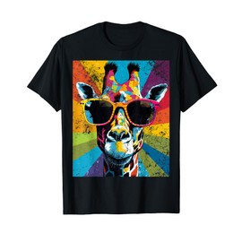 Giraffe Vintage Sunglasses Funny African Animal Lover T-Shirt