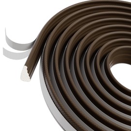 ESUFEIR 118" Wedge Window Weather Stripping Door Gap Filler,Adhesive Window Insulation for Winter Door Seal Strip,Soundproof Foam Tape for Frame,Brown