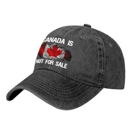 crusmary Canada is Not for Sale Hat Vintage Cotton Washed Baseball Caps for Men Women Adjustable Graphic Hat Black