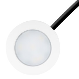 Bright Source LED Circular Cabinet Cupboard Unit Shelf Light, White, 220lm, 3CCT Switchable 3000K 4000K 6000K