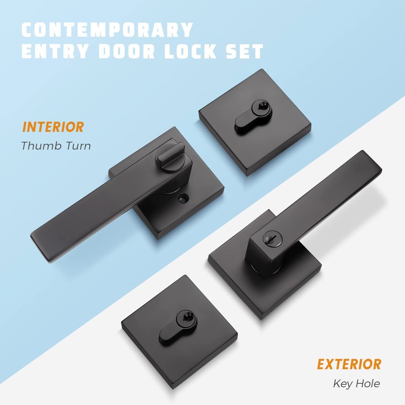 KNOBWELL 3 Pack Keyed Alike Heavy Duty Exterior Keyed Entrance