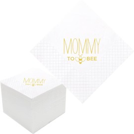 Geloar Servilletas de cóctel de mamá a abeja, paquete de 100 servilletas de papel a granel para baby shower, revelación de género, regalos de fiesta de bienvenida para bebé, 2 capas, 5 x 5 pulgadas
