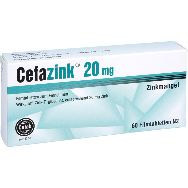 CEFAZINK 20 mg film-coated tablets, pack of 60