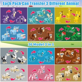 Party Favors for Kids 12 Pack Animals Building Block Toy Building Set for Birthday, Goodie Bag Stuffers, Classroom Prizes, Valentine’s Day, Easter Gift for Boys Girls Ages 6-12+