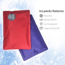 Cerbonny Ice Packs for Lunch Boxes,Soft Ice Packs for Beach Bags,Freezer Packs for Coolers,Reusable Ice Packs for Lunch Boxes and Coolers-Pack of 4