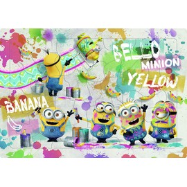 60 Piece Puzzle for Kids, Minions, Paints and Sans Away, Puzzle Play Series, Puzzle with Board