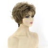 AIYLMZ Short Fluffy Blonde Wigs for Women, Brown Bob Wig