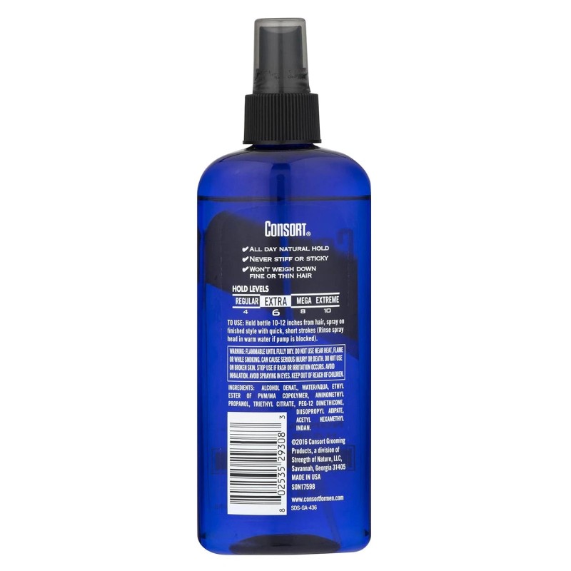 Consort Hair Spray 8oz Unscented X-Hold Pump Non-Aero (2 Pack)