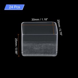 sourcing map 24Pcs Chair Leg Floor Protectors, 30x20mm/1.18x0.79" PVC Anti-Slip Furniture Leg Feet Cover for Hardwood Floors Patio Chair Table Bed, Transparent