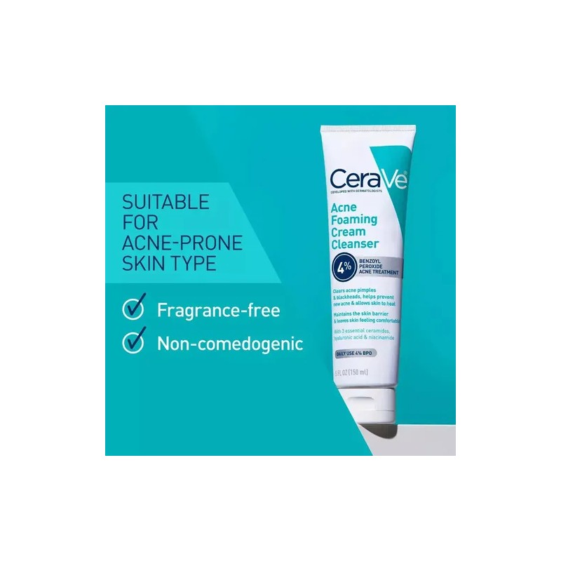 Cerave Acné Tratamiento Limpiador Facial En Espuma 150ml.