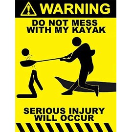 2 pcs Kayak Warning Sticker Decal, Kayak Decals for Kayak, Canoe, Fishing Boat, Wall, Car