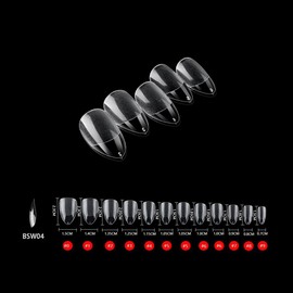 120 PCS Clear False Nails Tips Short Medium Length Full Cover Acrylic Fake Nails Almond Shaped Ballerina Nails Tips Lady French Style Press On Nails with Case for Nail Salons and Home DIY Nail Art 10 Sizes (04 Wide Almond Shaped)