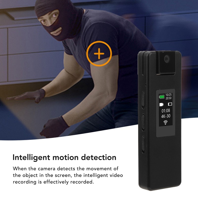 WiFi Body Camera 4K HD Motion Detection 1500mAh 180 Degree