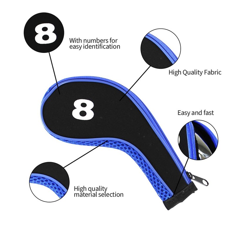 Scott Edward 12pcs Number Print Golf Club Irons Covers Neoprene