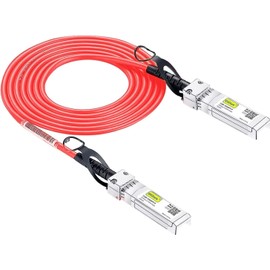 [Red] 10G SFP+ DAC Cable 2 m (6.5 ft), Twinax SFP+ Cable for Cisco SFP-H10GB-CU2M, Meraki MA-CBL-TA-2M, Ubiquiti UniFi, D-Link, Supermicro, Netgear, Mikrotik, Open Switches