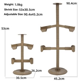 Zhongren Tactical Gear Stand Helmet Display Holder Store Tree Rack Organizer Adjustable for Military Training Vest Armor Breastplate Body Armor (Tan)