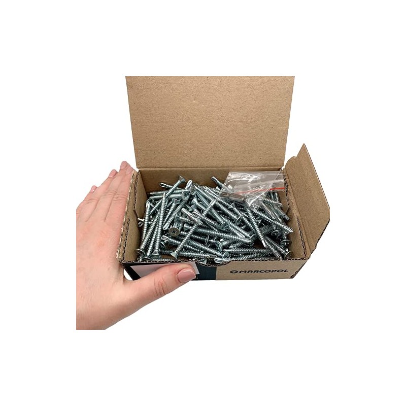 Pack of 100 DIN 7504 P Galvanised Steel 4.8 x