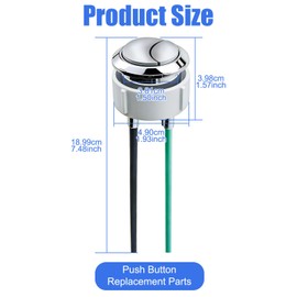 Lychee Light Dual Flushing Toilet Push Button Spare Parts,Top Toilet Button Replacement Compatible with Geberit & Kohler Part, Satin Chrome Toilet Parts with 1.5inch(38mm) Hole in the Toilet Tank Lid