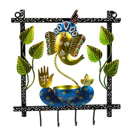 Hastvikas Key Stand, Decorative Key Holder for Home Organization | Key Stand (Blue Ganesha)