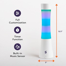 Special Supplies Sensory Light Lava Lamp for Kids and Adults – Color Changing LED Desk Lamp with Remote – Calming Night Light for Sensory Room, Bedroom, Therapy, Relaxation, Décor (White)