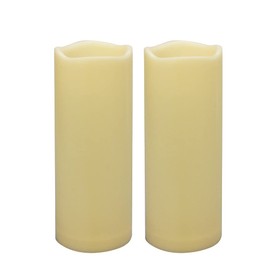 2 PCS 8" Waterproof LED Flameless Timer Candles, 1000 Hours Long Battery Life/Flickering Battery Operated Electric Outdoor LED Large Pillar Candle for Outside Lantern Festival Decor etc.