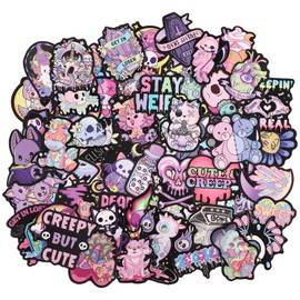 100pcs Cute Gothic Stickers, Gothic Anime Stickers Waterproof Gothic Vinyl Stickers Interesting Graffiti Stickers Cool Gothic Stickers for Water Bottles Laptops Skateboards Luggage
