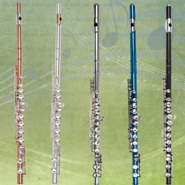 KAYATA Flute, Closed Hole C 16 Keys, Student Flute for Beginner to Advanced Player, with Cleaning Kit, Carry Bag, Strap, Probe Rod, Gloves, Silver Plated Keys, Rose Gold Body