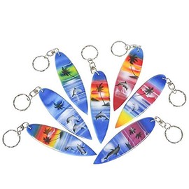 4" WOODEN SURFBOARD KEYCHAIN