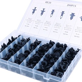 ANCLLO 200 Pcs Push Type Retainer Clips for Honda, Toyota, Mazda, Ford and Chrysler with Plastic Storage Case