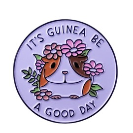 Cute Guinea Pigs Printed Heart Badge Brooch Pins Cute Lapel Tie Pin Button Decoration For Men Women Clothing Bag Accessory Jewelry Gifts