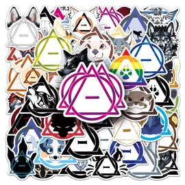 Therian Stickers for Water Bottle,50 PCS Cute Style Scrawl Stickers Pack for Bicycle Suitcase Laptop Phone Luggage Guitar,Waterproof Vinyl Stickers for Teens Girls Children Party Favors