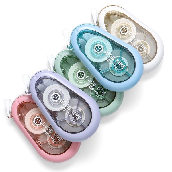 5Pack Correction Tapes, Colorful Design Each Measures 5mm x 15m,