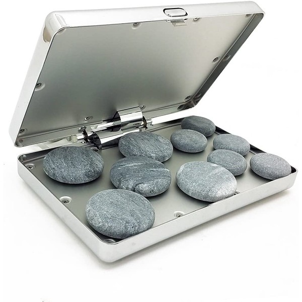 Royal Massage Chrome Case Hot Stone Heater w/10 Hot Rocks