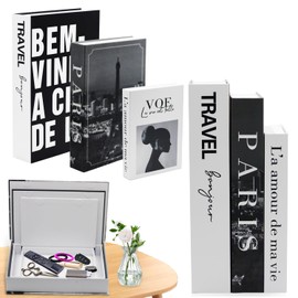 YUJUVI Decorative Books for Home Decor Set of 3 Decorative Book Storage Box Nesting Book Box Stacking Book Box Fake Books Decorative for Home Coffee Table Decorative Books for Office