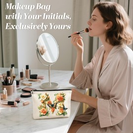 Joybble Geburtstagsgeschenke für Frauen Mädchen, personalisierte Make-up-Tasche, Geschenke für Frauen, A-S Make-up-Tasche, M, Kosmetikkoffer