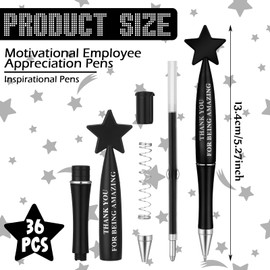 Yeaqee 36 Pcs Employee Appreciation Gifts Graduation Thank You Ballpoint Pens Bulk Thank You for Being Amazing CNA Appreciation End of Year Gifts for Teacher Nurse Assistant Office Worker(Black)