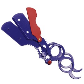 Universal Replaceable Half Blade Straight Razor with 100 Blades, Professional Double Ring Barber Single Edge Shave Razor (Blue)