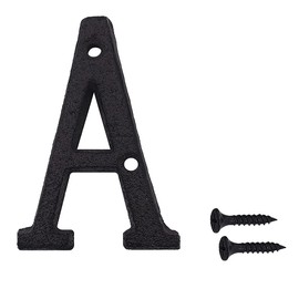 Suithink 3 Inch Black Metal Digital Arabic Numbers Cast Iron House Sign Door Plate DIY Address Numbers for Cafe Wall Courtyard Decor Creative Address Door Numbers with Fixing Screws (A)