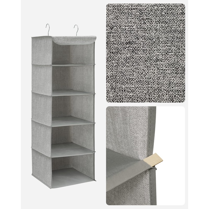 SONGMICS Hanging Closet Organizer, Hanging Storage Shelves, Hanging Closet Shelves,