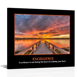 KREATIVE ARTS Excellence Canvas Quotes Art - Inspiring & Motivational Wall Prints Decor for Home & Office - Engaging Design with Uplifting Messages - Ideal Gift for Success Seekers 20x24inch