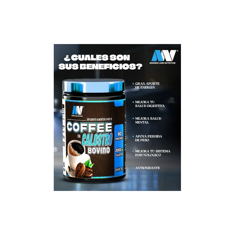Coffee Calostro Bovino 60 Tazas Advance Labs Nutrition