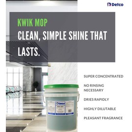 Detco Kwik Mop Concentrated, Fast-Drying, No-Rinse, Neutral Floor Cleaner, Takes 1 oz. per Gallon (1 Gallon)