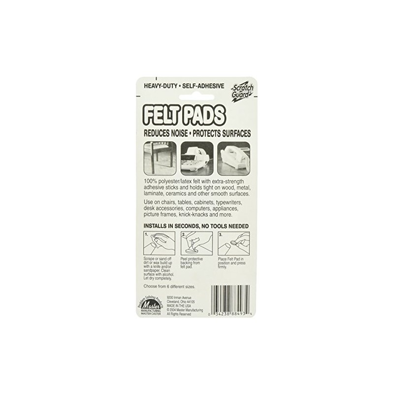 Master Caster Scratch Guard Felt Pads,Beige