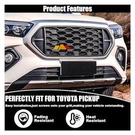 Car Tri-Color Grille Emblem, Auto Snow Mountain Decoration Sticker Triangle Badge Decal, Car Bumper 3-Color Decoration Accessories, Universal for Most