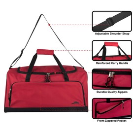 55 Liter, 24 Inch Lightweight Canvas Duffle Bags for Men & Women for Traveling, The Gym, Sports Equipment Bag (Red)