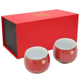 2Pcs Ceramic Cup Vintage Chinese Style Tea Cup Kung Fu Teaware Gift for Home Tea House