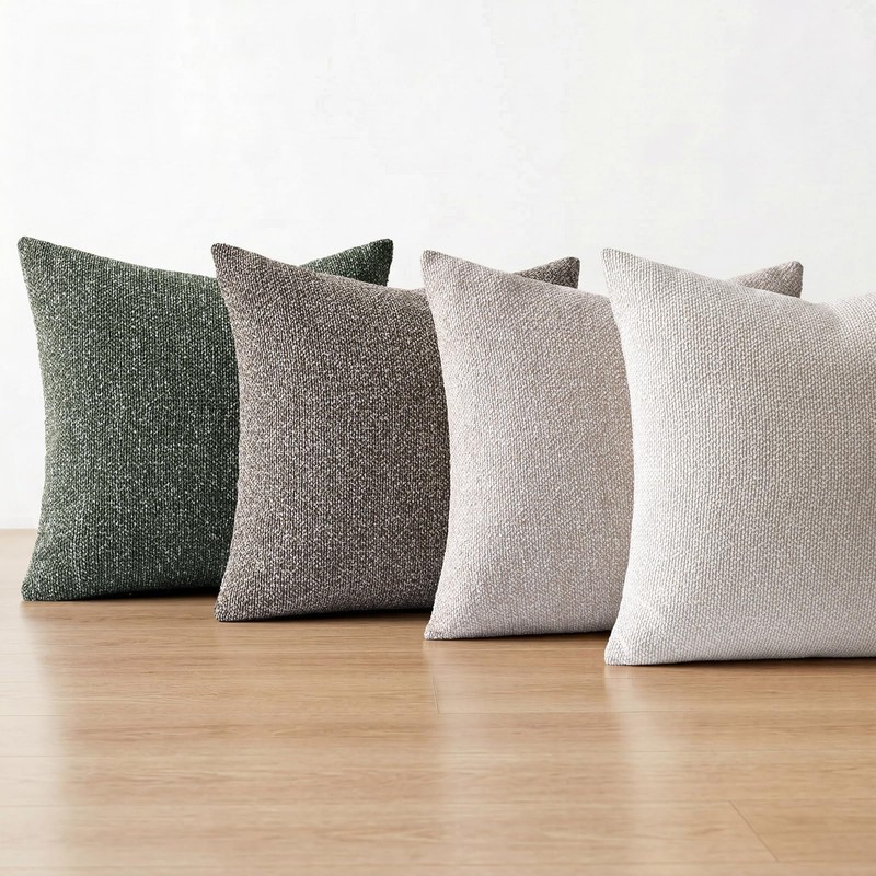 Textured Woven Throw Pillow Covers 22x22 Set of 2 Olive