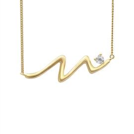 14K Gold Plated Necklace for Women, Cubic Zirconia Heart Pendant Necklace, Valentine's Day/Mother's Day Gift for Wife, Girlfriend, Mom, 18+2 Inch Adjustable Chain, Dainty Fashion Jewelry for Her