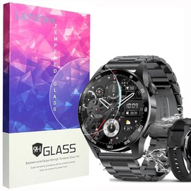 Compatible for LIGE ST6 PRO Smart Watch Screen Protector, [3 Pack] Lamshaw 9H Tempered Glass Screen Protector Film Compatible for LIGE ST6 PRO 1.43" Smart Watch, Compatible for SUNKTA ST6 PRO Smart Watch, Compatible for ESFOE ST6, SIEMORL ST6PRO Smart Wa